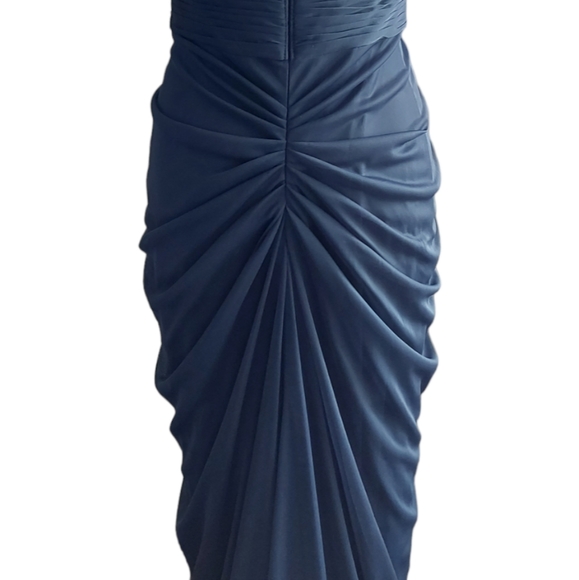 Adrianna Papell Dress UK Size 12 Evening Gown Grecian Mermaid Style Dark Teal - Picture 9 of 11